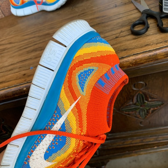 Nike free flyknit “team Orange blue glow” sneakers - Picture 6 of 10